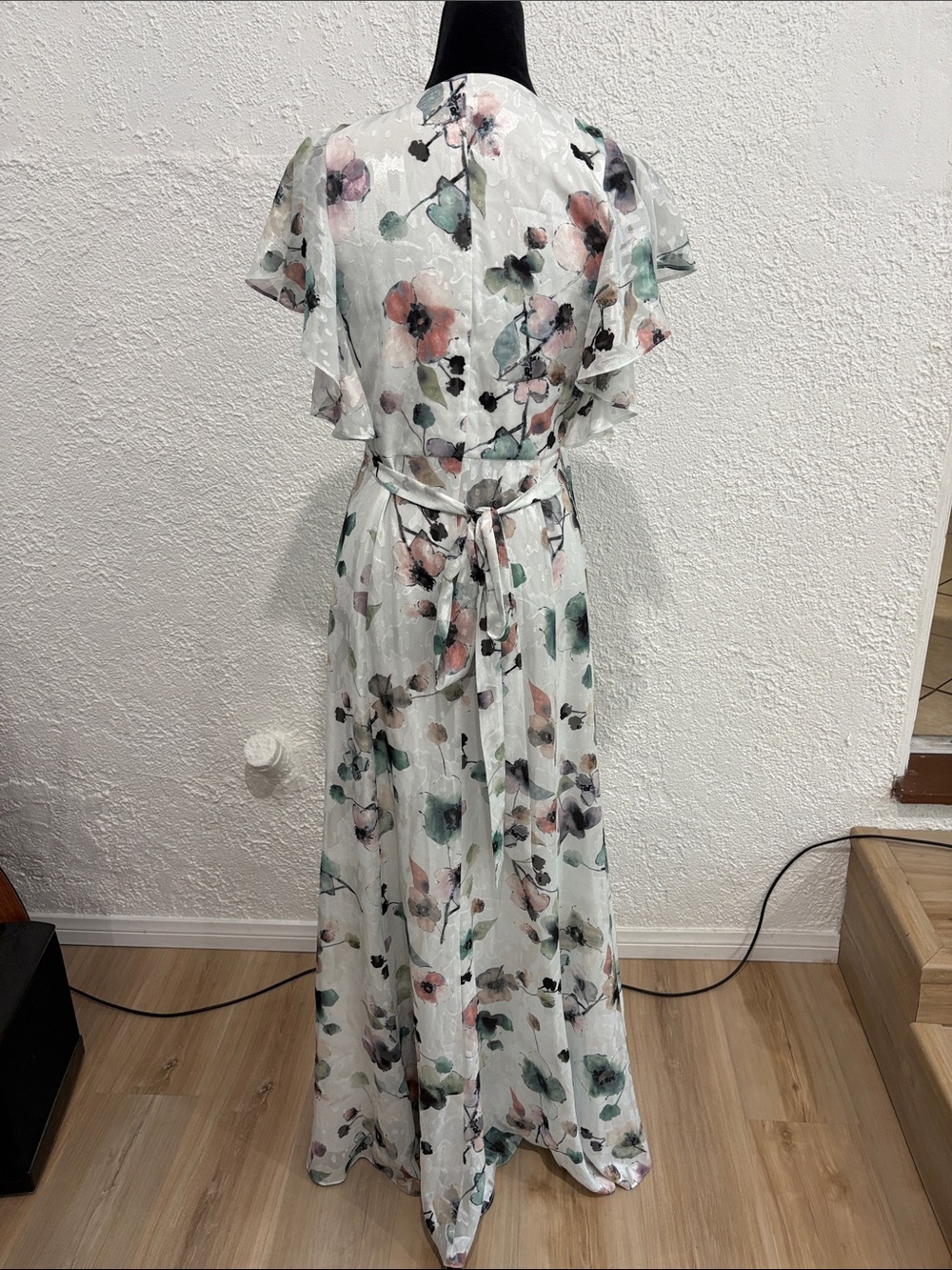 Anthropologie Hutch Pietrina Floral Wrap Maxi Dress White Size Small - Picture 9 of 11